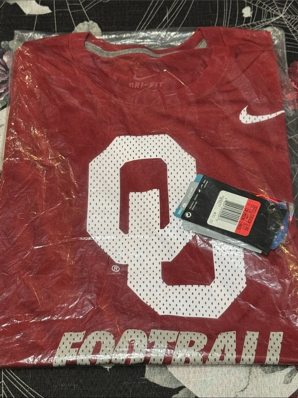 NWT 2014 NIKE DRI-FIT OKLAHOMA UNIVERSITY SOONERS FOOTBALL LEGEND LOGO SHIRT L - Picture 2 of 7